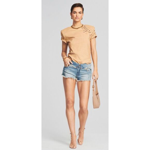 Revolve SER.O.YA Shorts Womens Size 25 Palermo Mason Foldover Distressed Frayed - Picture 1 of 12